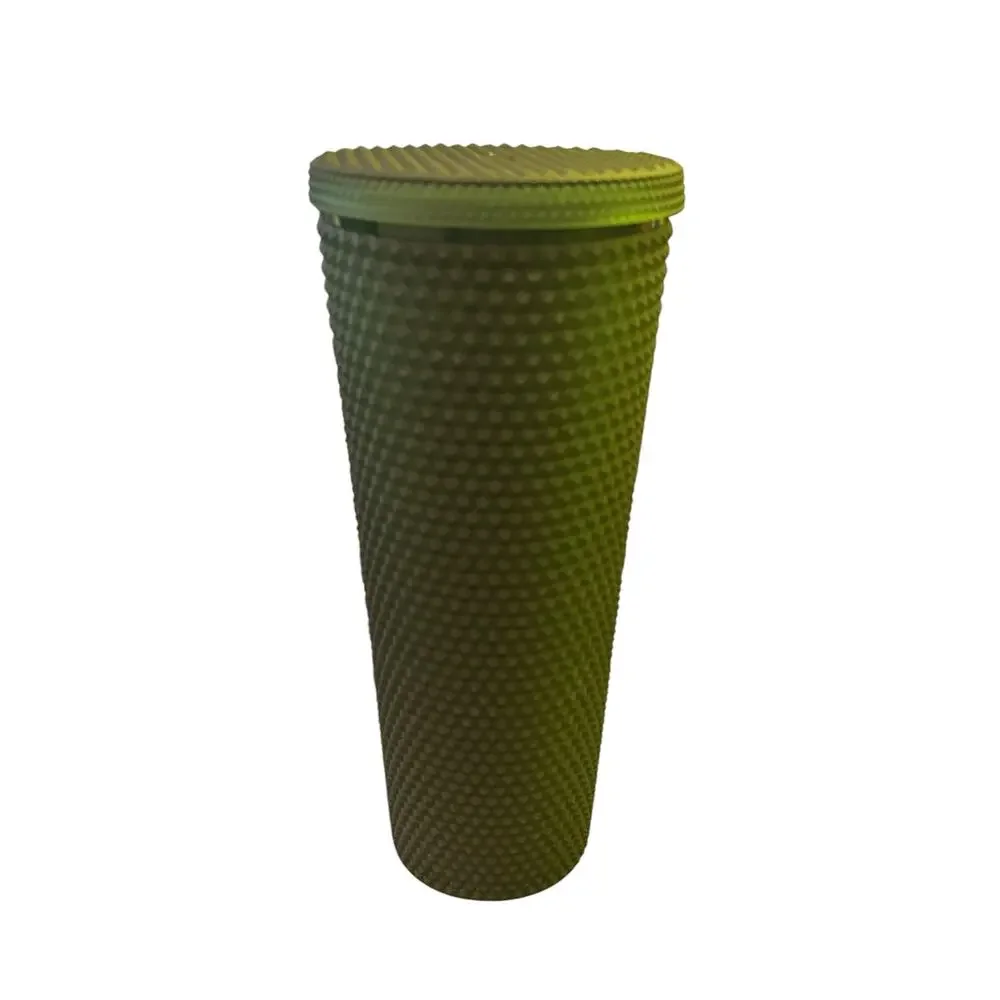 Starbucks Matte Olive Green Studded Cold Cup Tumbler 24 oz Venti -No Straw